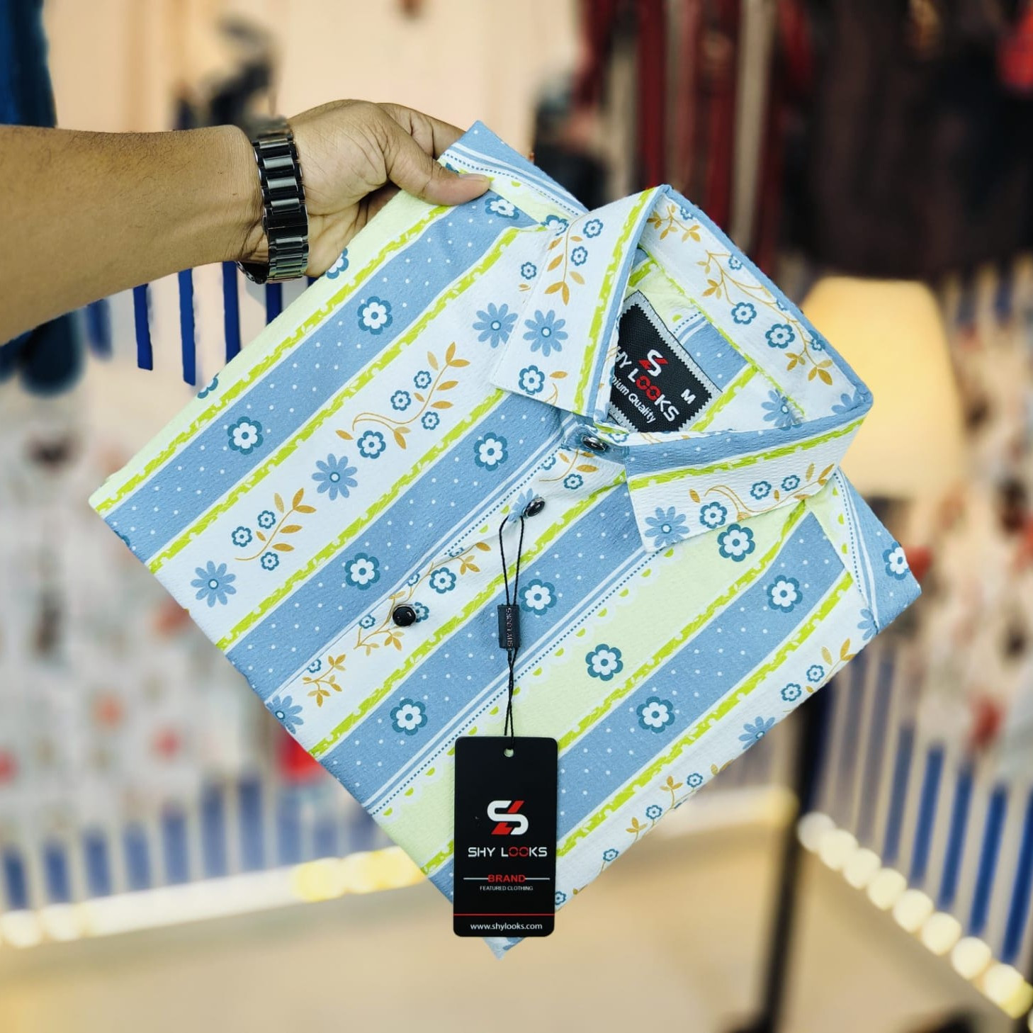 Luxury Popcorn Full Sleeve Print Shirt