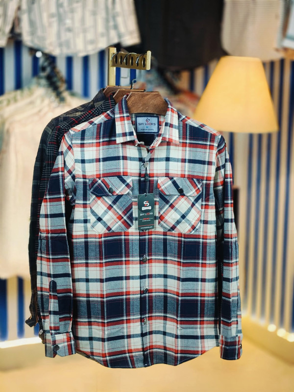 Premium Double Pocket Check Shirt