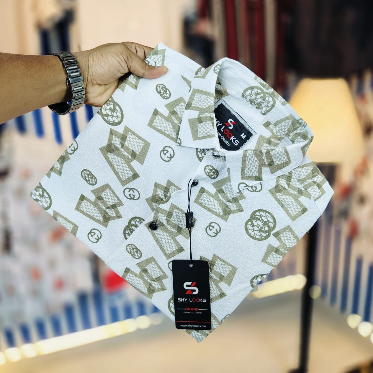 Luxury Popcorn Full Sleeve Print Shirt